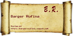 Barger Rufina névjegykártya